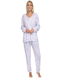 La Marquise Womens 'Floral Reflections' Long Sleeve Pyjamas