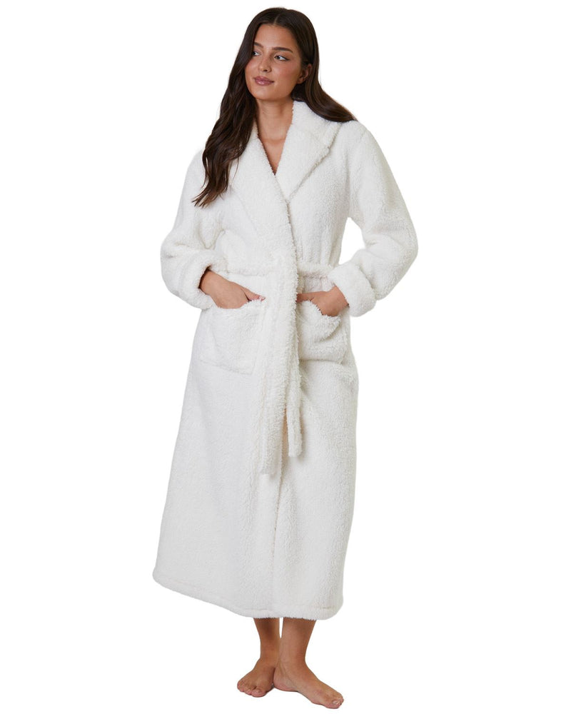 Loungeable Womens Chunky Sherpa Hooded Dressing Gown