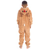 Kids Brown Sherpa Reindeer Onesie