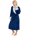 La Marquise Womens 'Blue Leopard' Supersoft Shawl Collar Robe