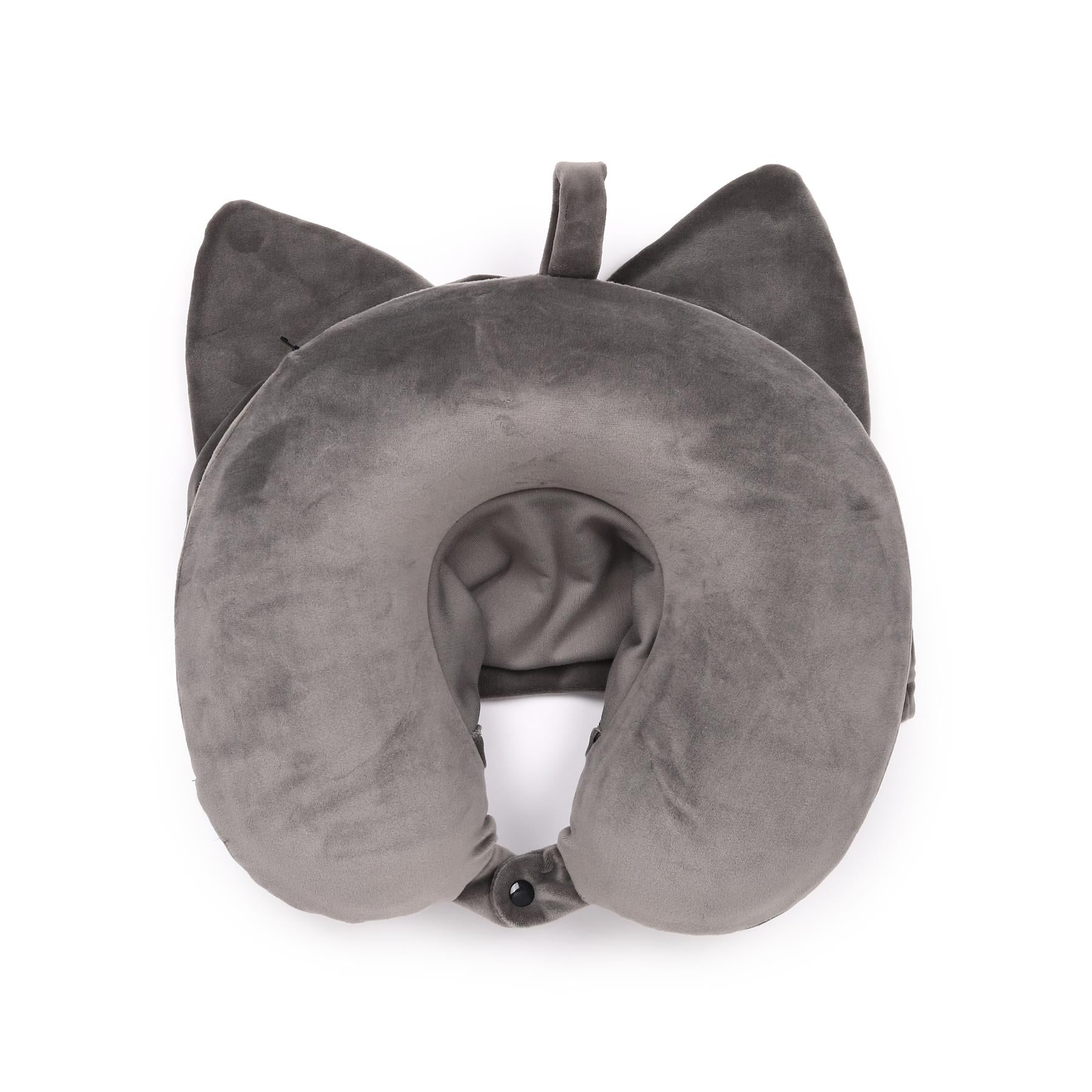 Hoodeazzz Adoramals Plush Memory Foam Travel Pillow & Hood