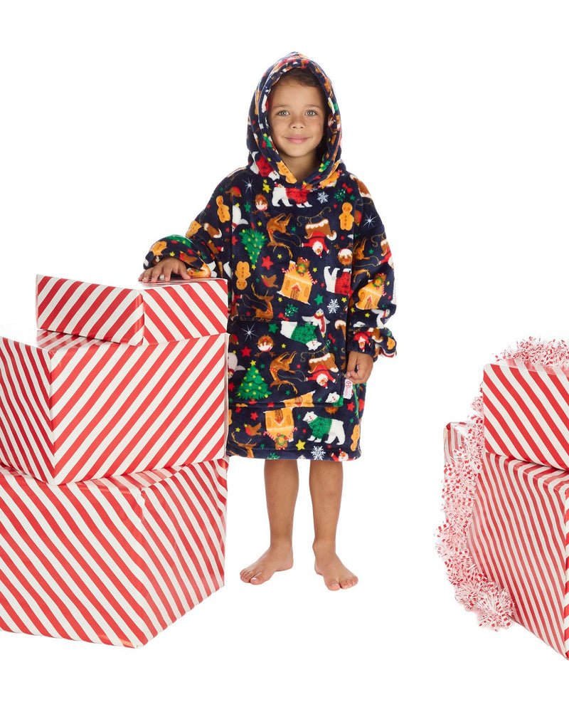 Huggable Unisex Christmas Print Oversized Hoodie