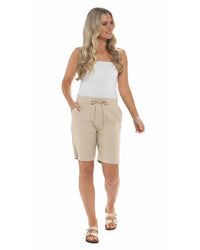 Indigo Roc Womens Linen Longer Length Shorts