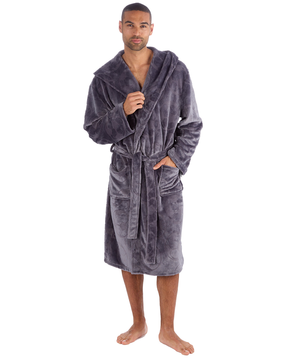 Huggable Mens Embossed Football Hooded Robe
