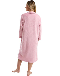 Marlon Womens Swirl Fleece Button Housecoat