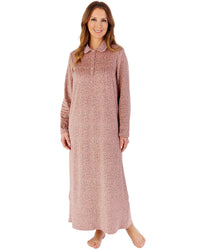 Slenderella Womens Supersoft Fleece 51" Long Sleeve Nightdress