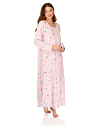 La Marquise Womens 'Watercolours' 43" & 50" Long Sleeve Jersey Nightie