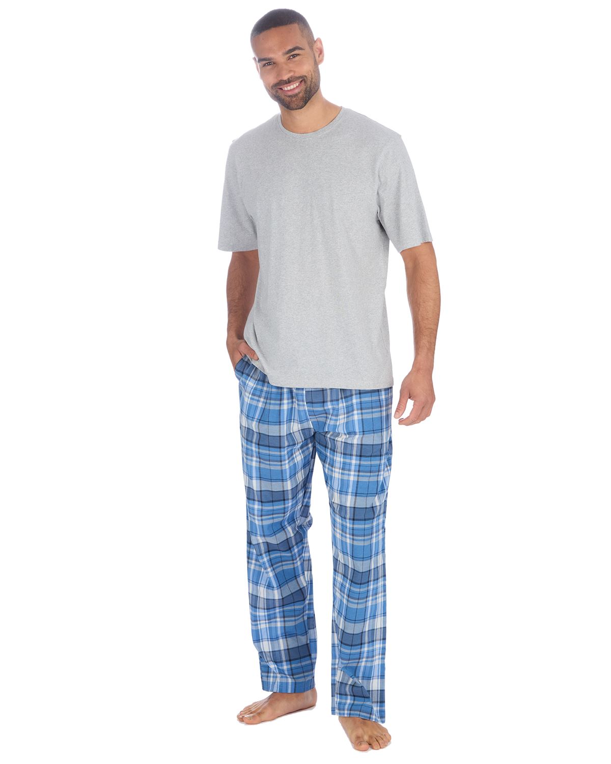 Cargo Bay Mens Short Sleeve Check Pyjamas