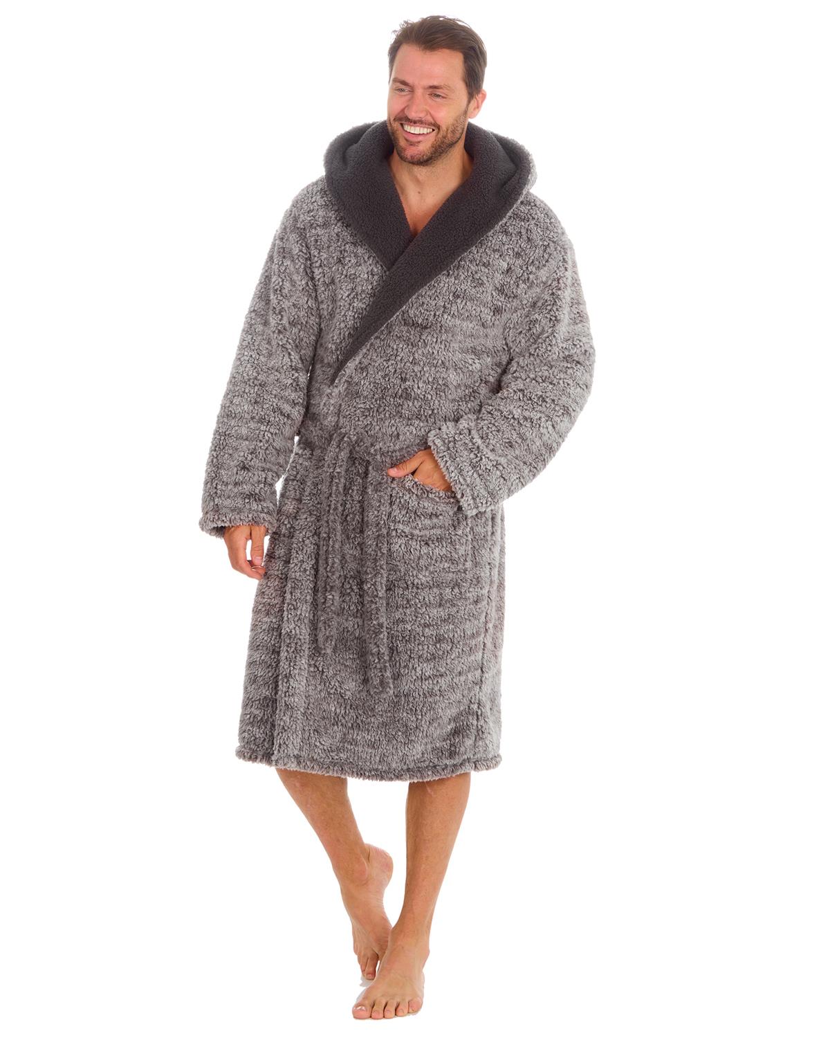 Slumber Hut Mens Sherpa Fleece Dressing Gown