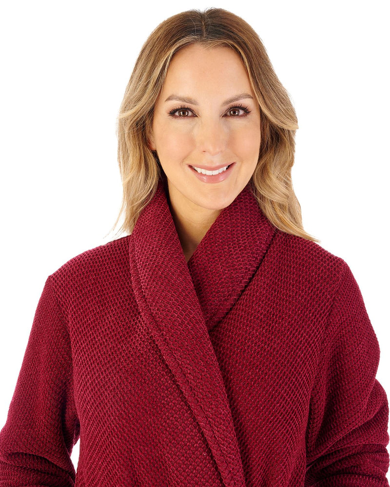 Slenderella Womens Soft Waffle 46" Shawl Collar Wrap