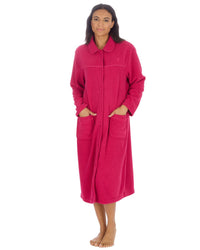 Lady Olga Womens Button Fleece Dressing Gown