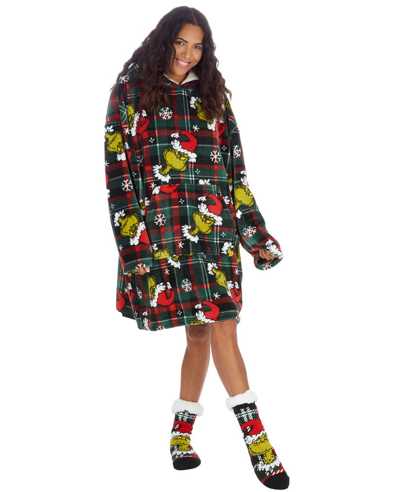 Grinch Matching Family Oversized Fleece Hoodie
