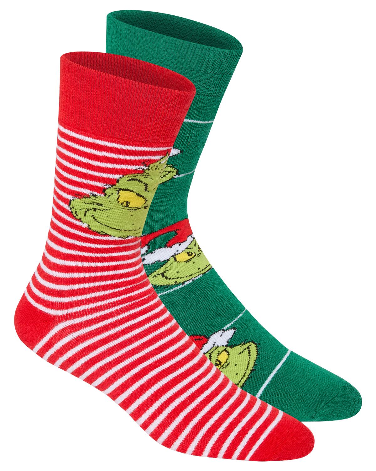 2 Pairs Grinch Slipper Socks - Gift Box
