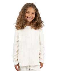 Forever Dreaming Girls Ribbed Stripe Fleece Lounge Set