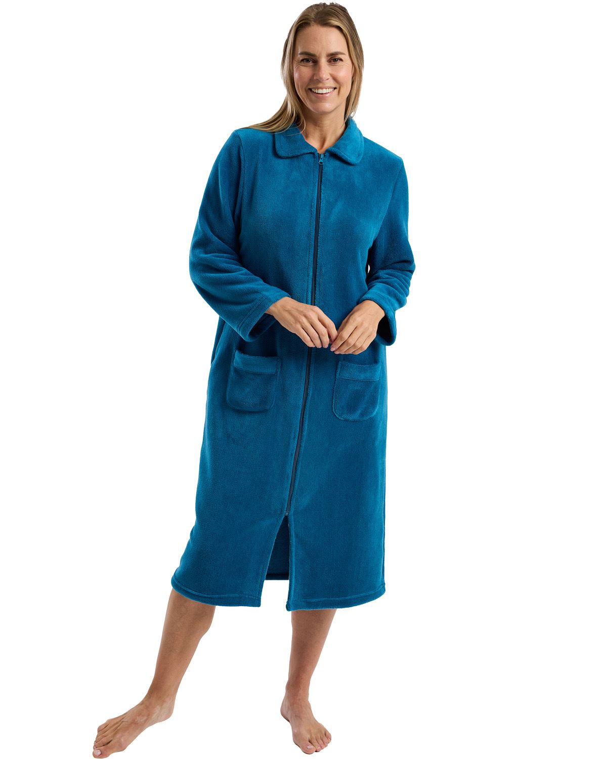 Marlon Womens Coral Fleece Zipper Robe