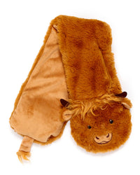 Highland Coo Cow Microwavable Plush Neck Warmer Lavender Heat Pad