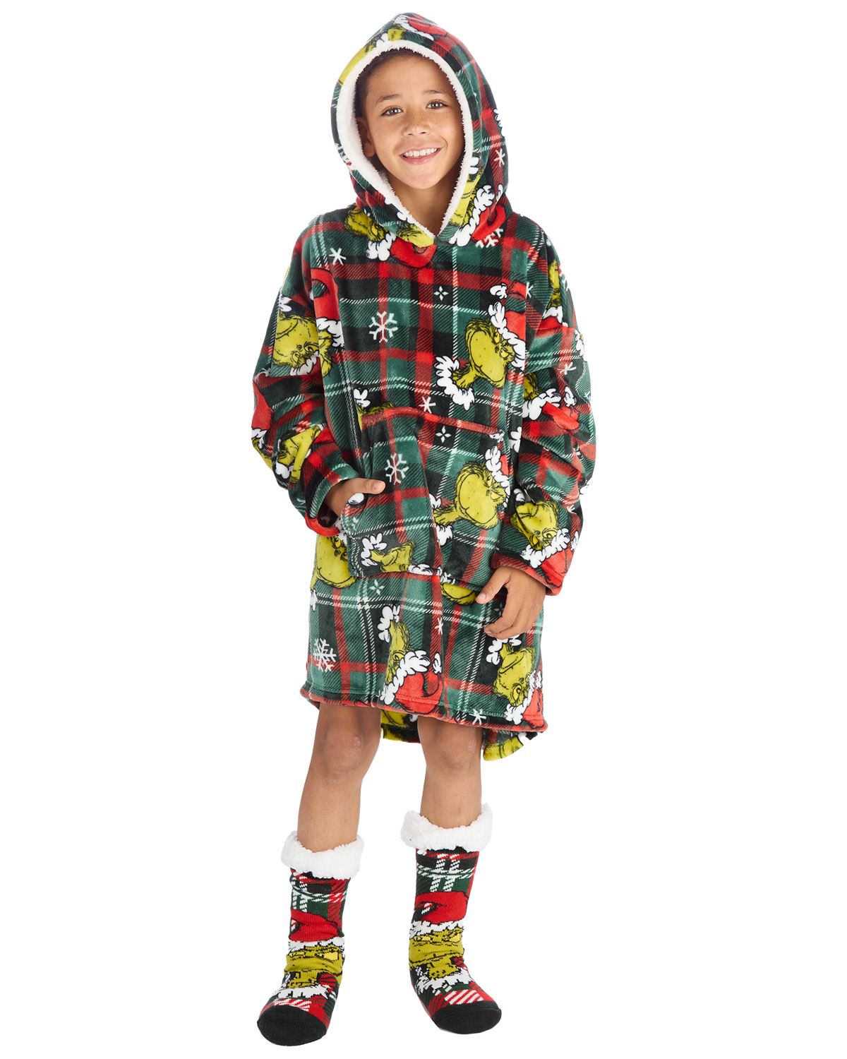 Grinch Matching Family Oversized Fleece Hoodie
