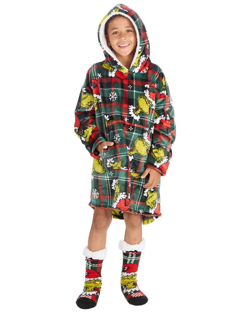 Grinch Matching Family Oversized Fleece Hoodie
