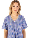 Slenderella Womens Geo Print 45" Jersey Short Sleeve Cotton Nightdress