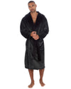 Huggable Mens Contrast Flannel Fleece Hooded Robe