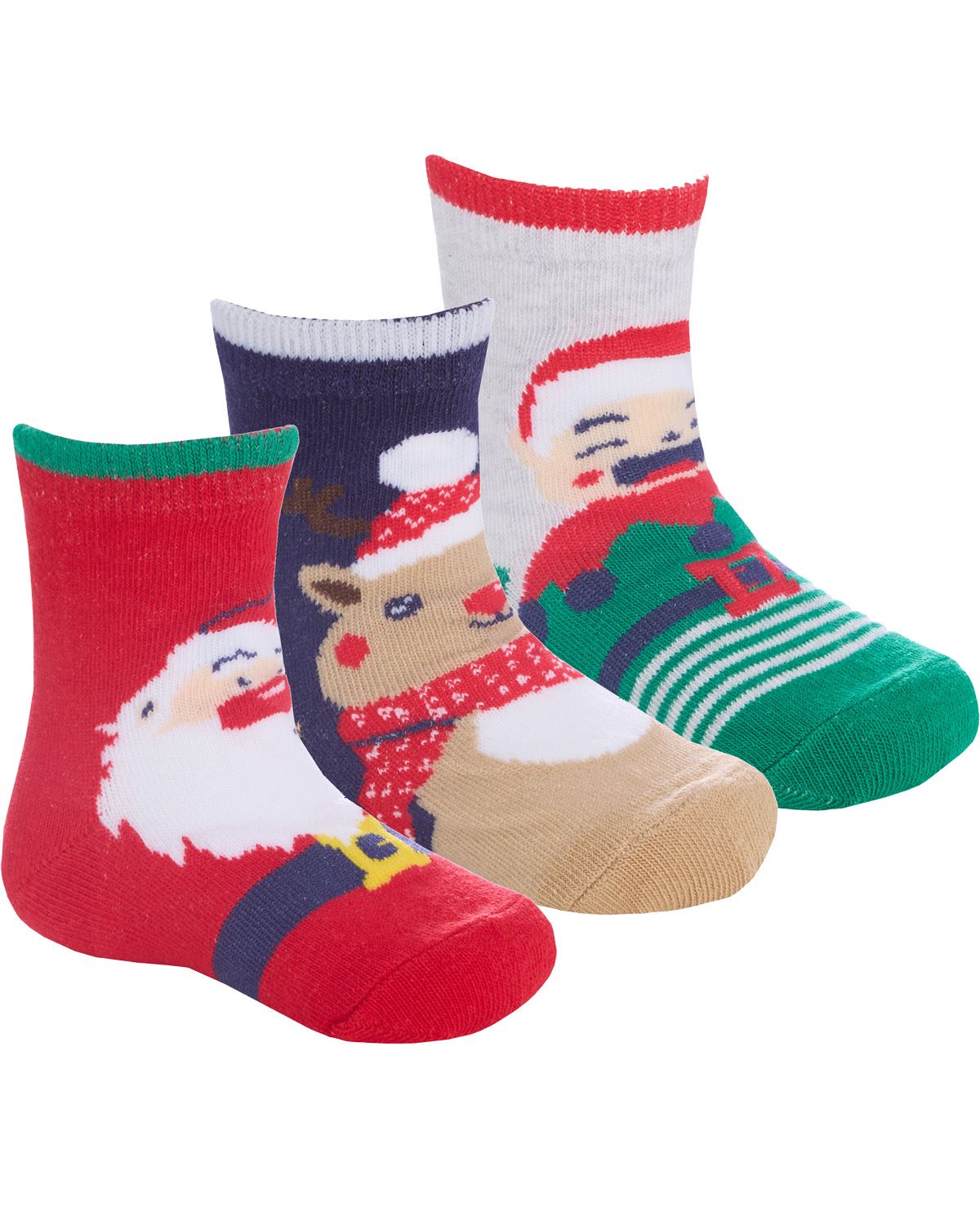 6 Pairs Family Xmas Cotton Rich Socks 44B1030