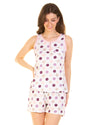 Sue Marks Womens Misty Dots Sleeveless Button Short Pyjamas