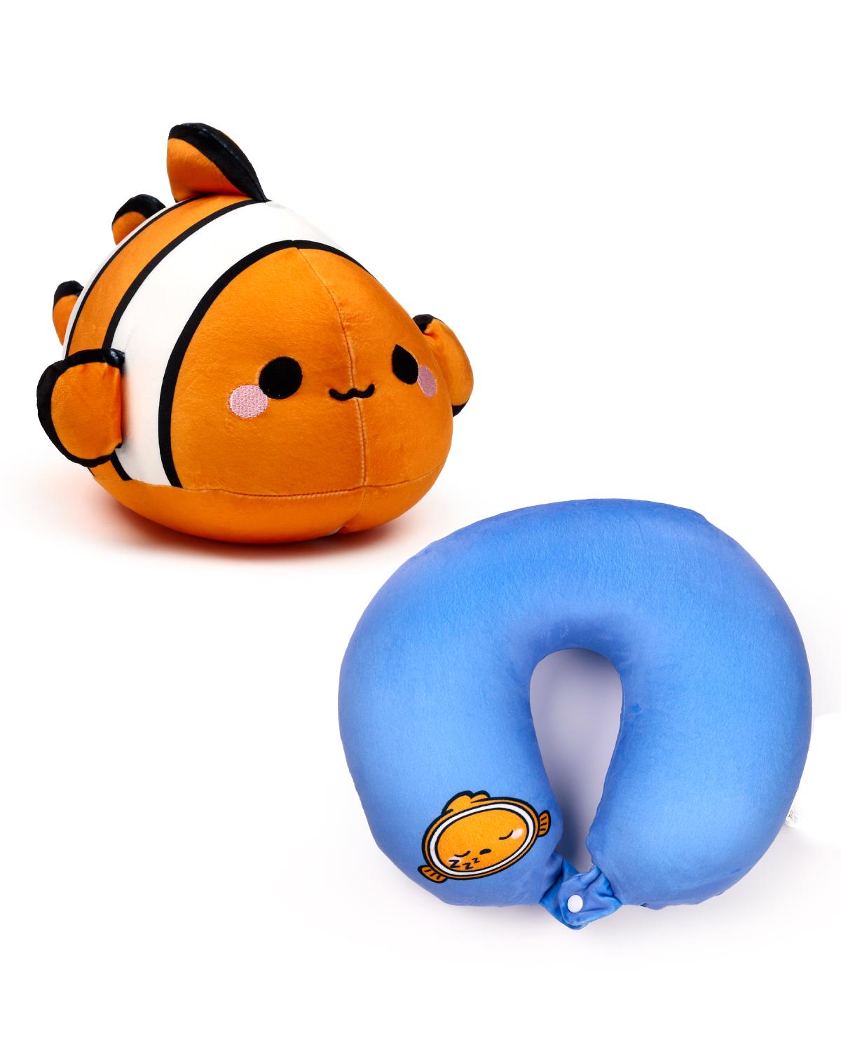 Swapseazzz Clownfish 2-in-1 Plush Travel Pillow & Toy