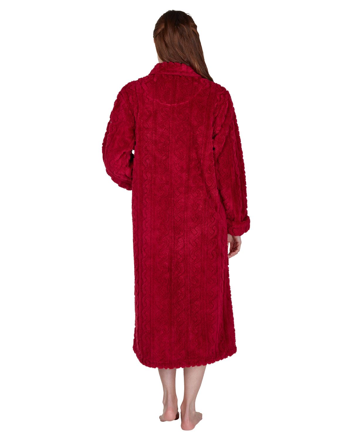 La Marquise Womens Diamond Jacquard Button Fleece Robe