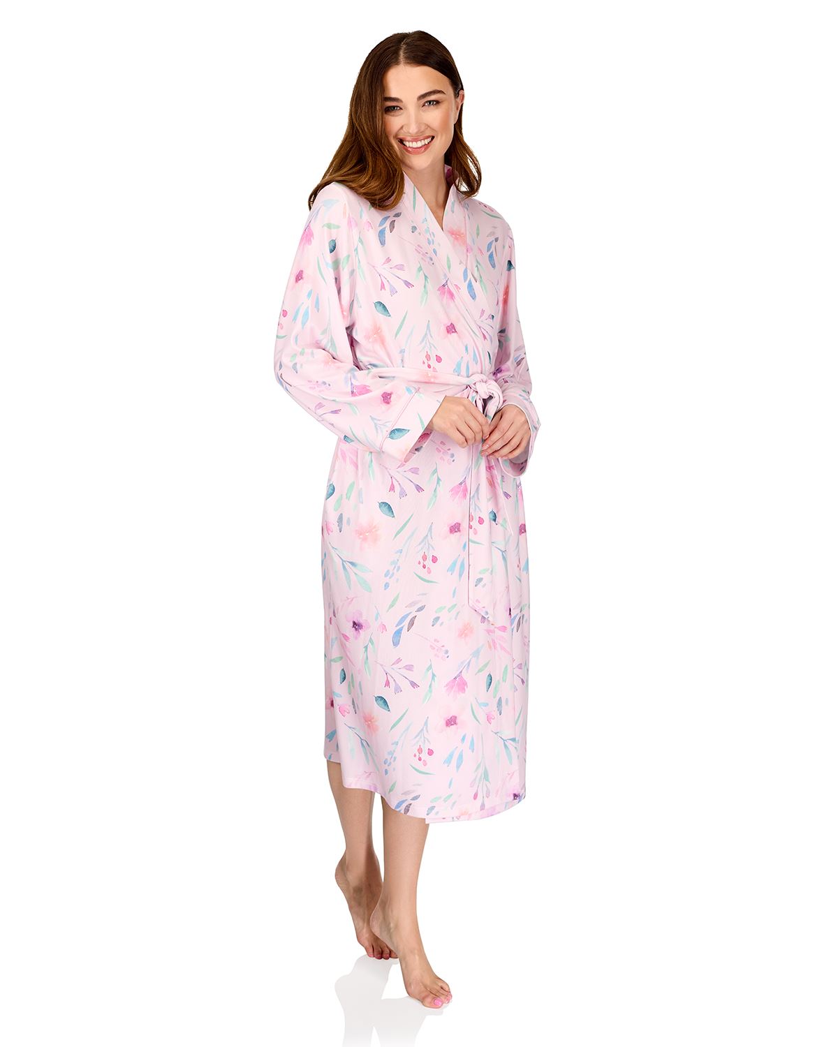 La Marquise Womens 'Watercolours' Long Sleeve Wrap Robe