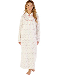 Slenderella Womens Floral Printed Flannel 51" Woven Nightdress
