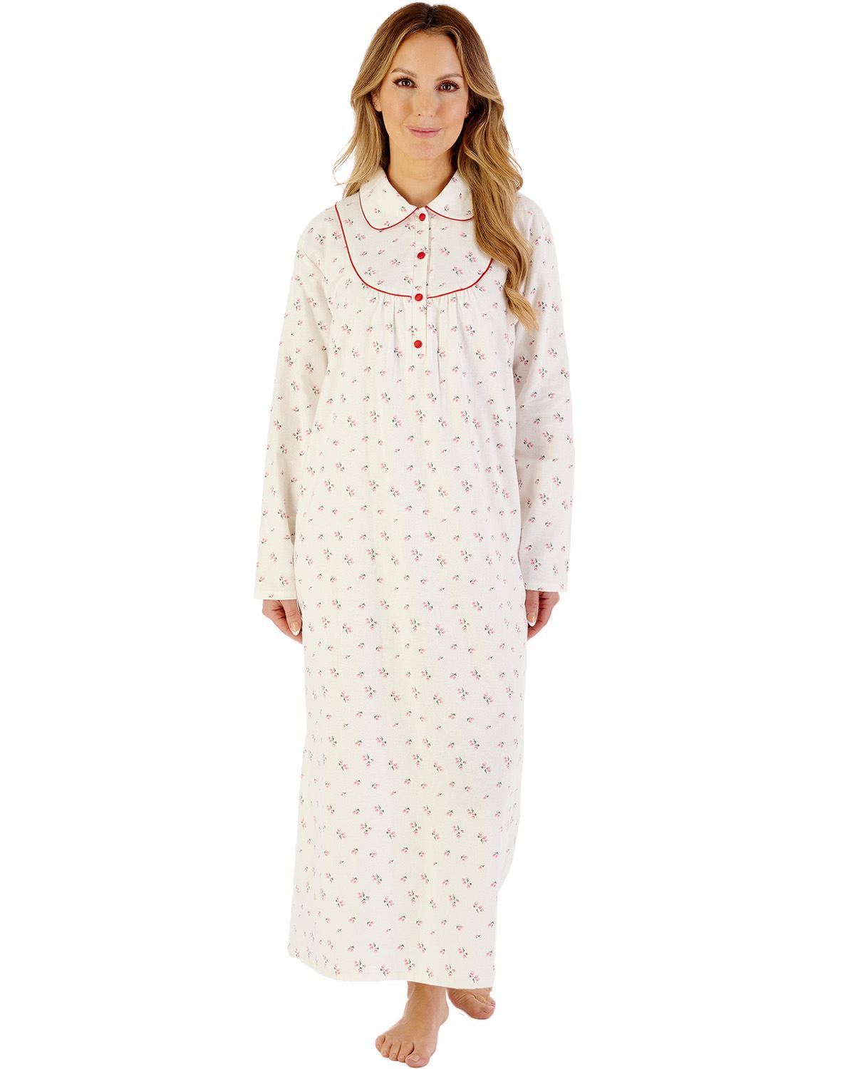 Slenderella Womens Floral Printed Flannel 51" Woven Nightdress