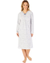 Slenderella Womens Ditsy Print 42" Long Sleeve Jersey Nightdress