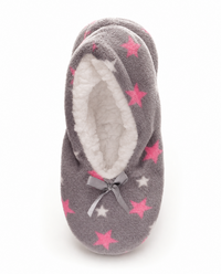 Womens Sherpa Lined Footie Slippers