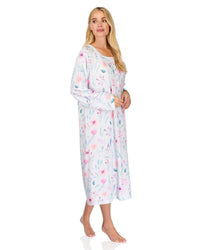 La Marquise Womens 'Watercolours' 43" & 50" Long Sleeve Jersey Nightie