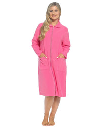 Slumber Hut Womens Zip Fleece Dressing Gown