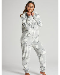 Loungeable Womens Grey Penguin Onesie