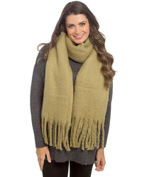 Foxbury Womens Plain Brushed Blanket Scarf