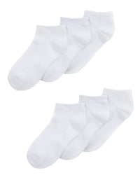 6 Pack Kids Bamboo Trainer Socks