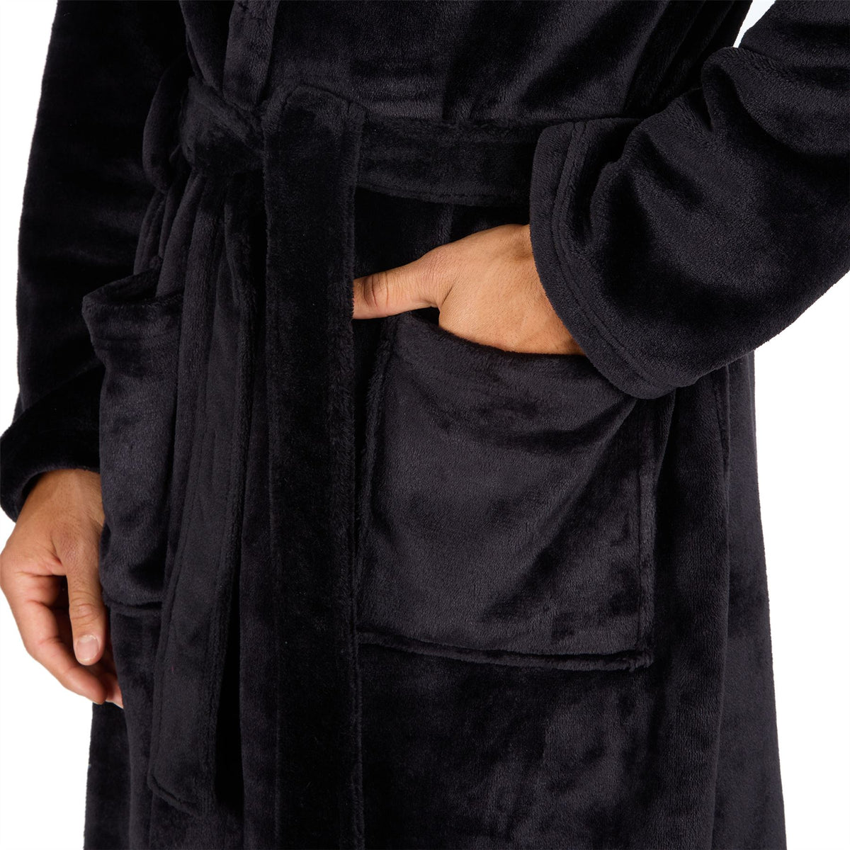 Slumber Hut Mens Polished Hooded Dressing Gown