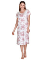 La Marquise Womens Vintage Bouquet Short Sleeve 43" Jersey Nightie