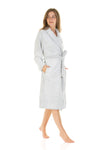 Ladies Super Soft Fleece Longpile Shawl Collar Wrap Dressing Gown Robe