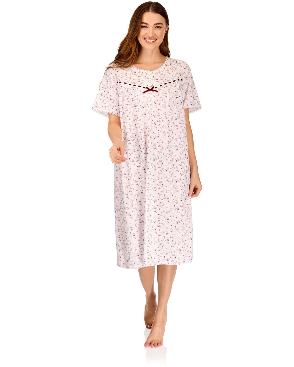 La Marquise Womens 'Velvet Rose' Short Sleeve Nightie