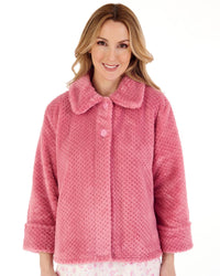 Slenderella Womens Waffle Fleece Button Bed Jacket
