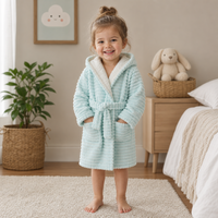 Girls Mint Jacquard Stripe Dressing Gown