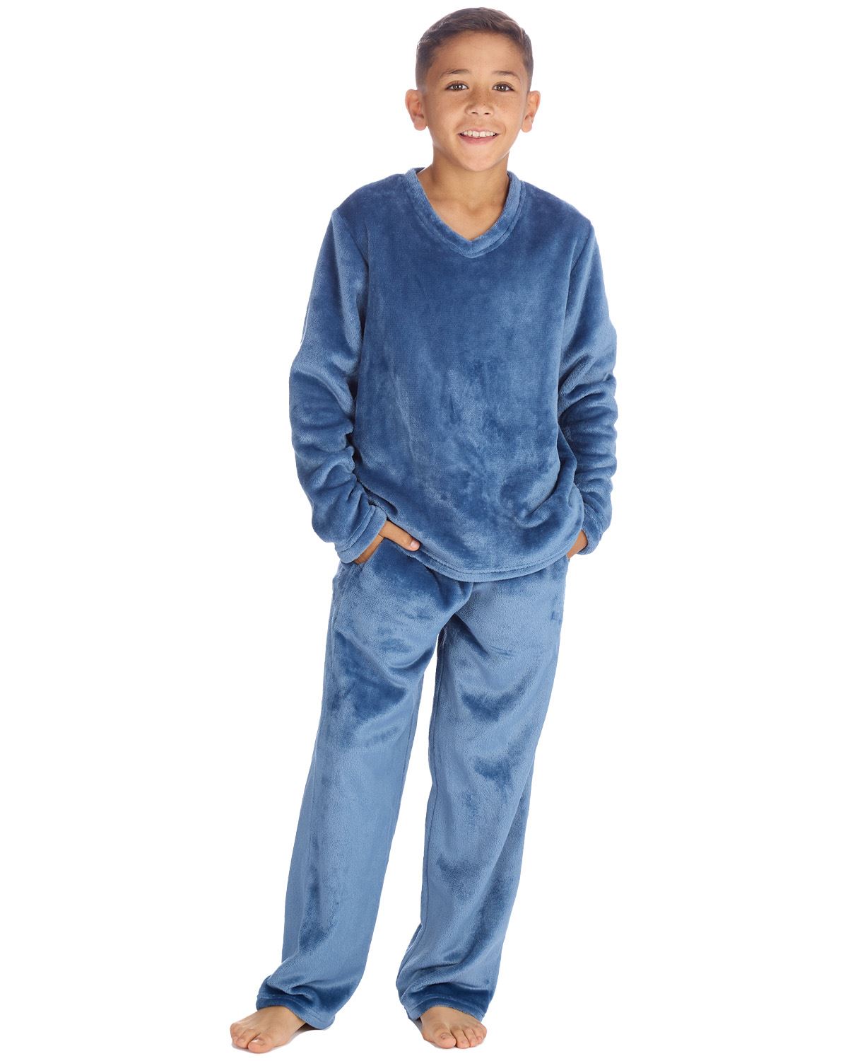 Cargo Bay Boys Polished Fleece Plain Pyjamas