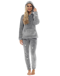 Womens Shooting Stars Hooded Fleece Pyjamas