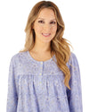 Slenderella Womens Indi Print 45" Long Sleeve Jersey Nightdress