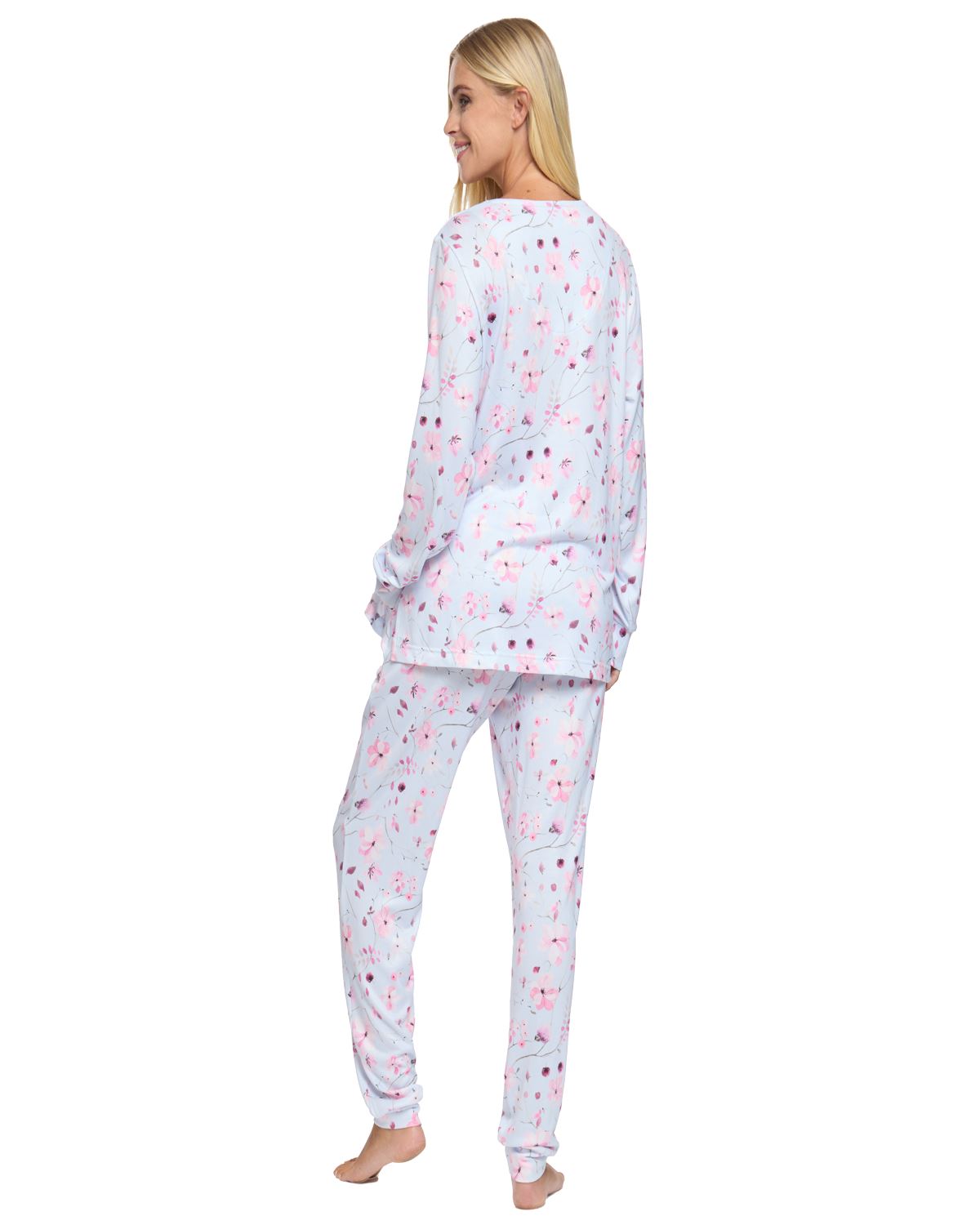 La Marquise Womens 'Floral Reflections' Long Sleeve Pyjamas