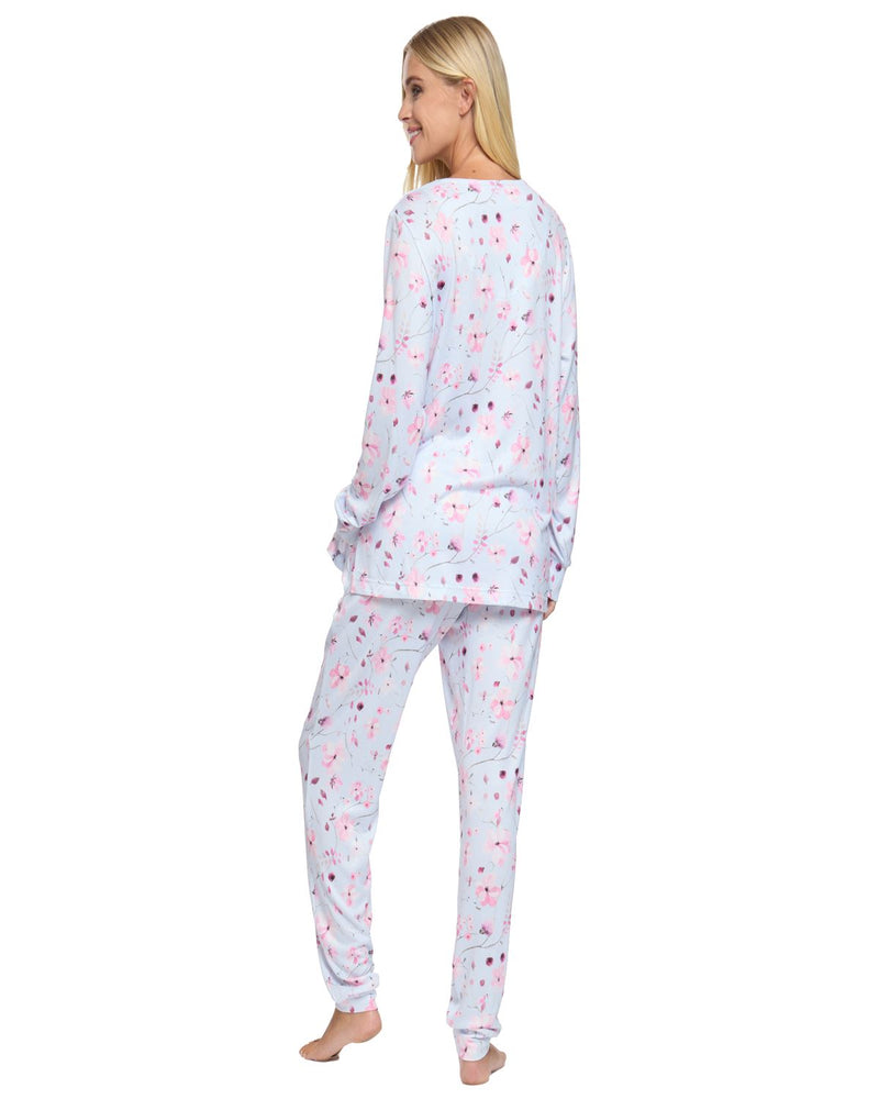 La Marquise Womens 'Floral Reflections' Long Sleeve Pyjamas