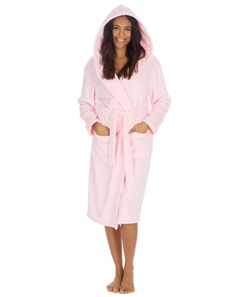 Huggable Womens Super Soft Flannel Fleece Hooded Robe